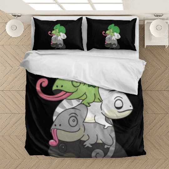 Aromantic Flag Pride Lgbtq Cute Chameleon Pile Bedding Sets