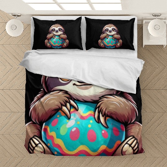 Easter Sloth: Embrace and Easter Egg Bedding Sets