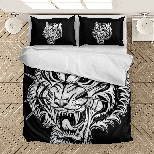 Dark Angry Tiger Sideview Bedding Sets