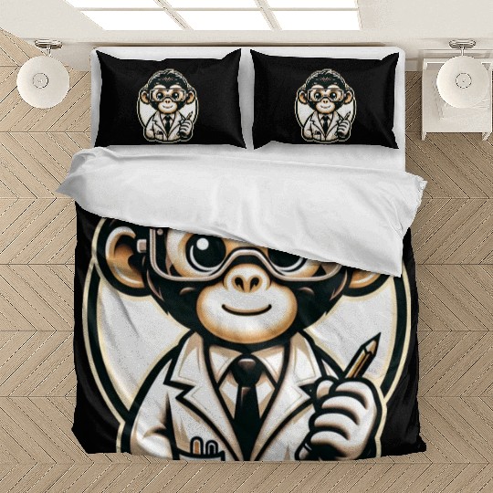 Cute Monkey Scientist Bedding Sets