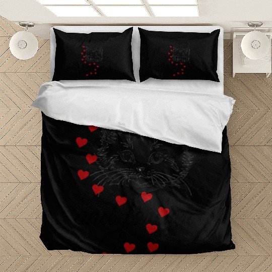 Meow And Forever Yours Valentines Day Kitten Bedding Sets