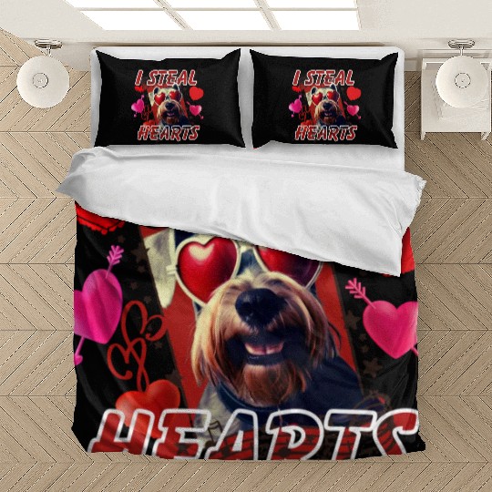 Happy valentine day,I steal hearts puppy lover Bedding Sets