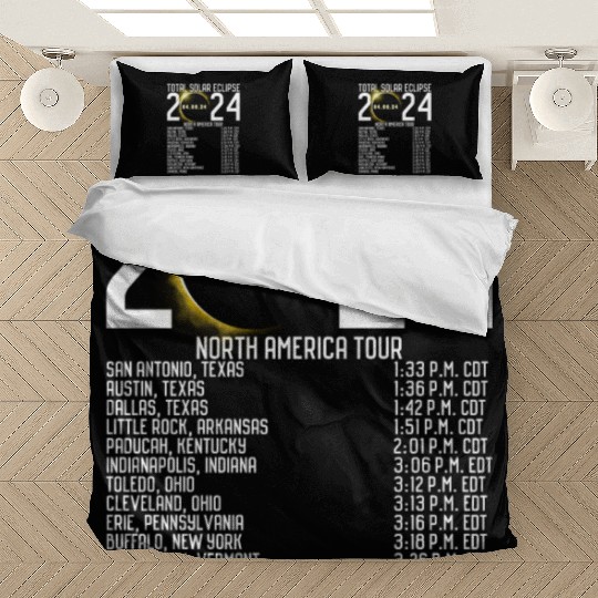 North America Tour 2024 Totality Solar Eclipse Bedding Sets