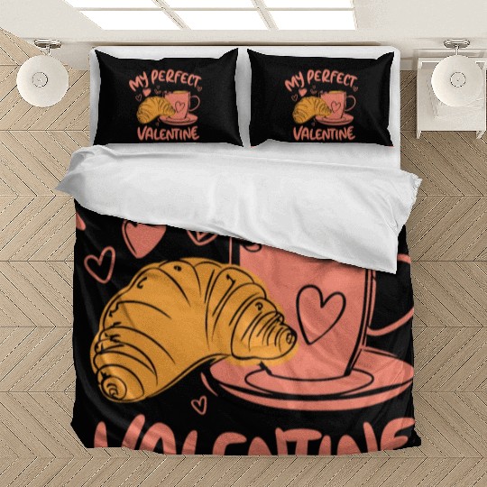 Coffee and Croissant | My Perfect Valentine Bedding Sets