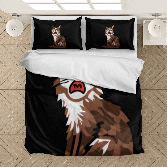 Maine Cat - Grumpy or Surprised Expression Bedding Sets