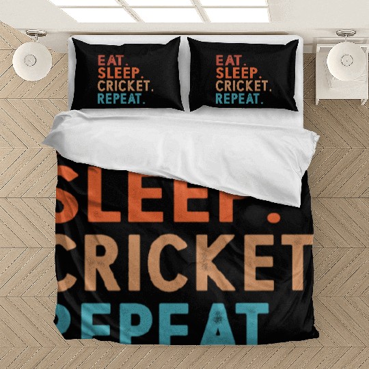 Eat Sleep Cricket Repeat Funny Bedding Sets