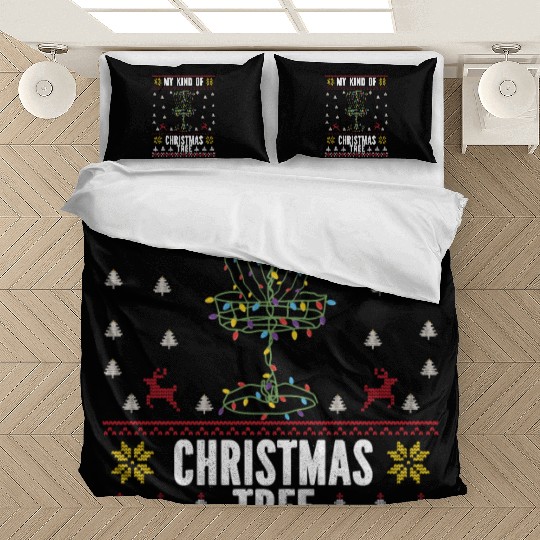 Disc Golf christmas tree ugly sweater Bedding Sets