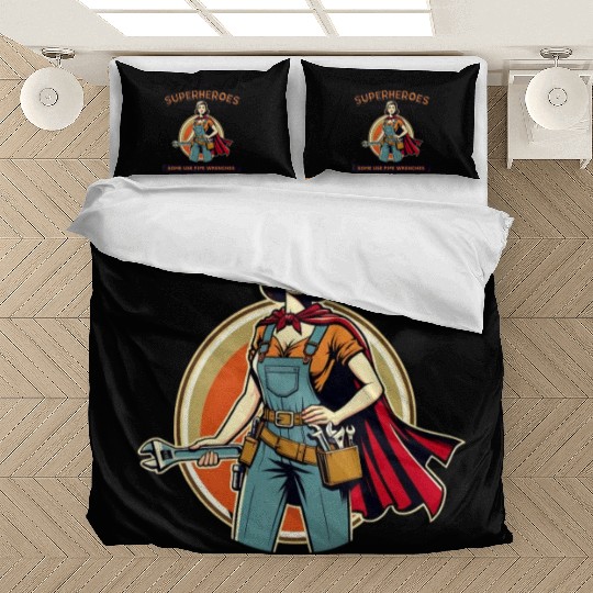 Empowered Female Plumber - Superhero Bedding Sets