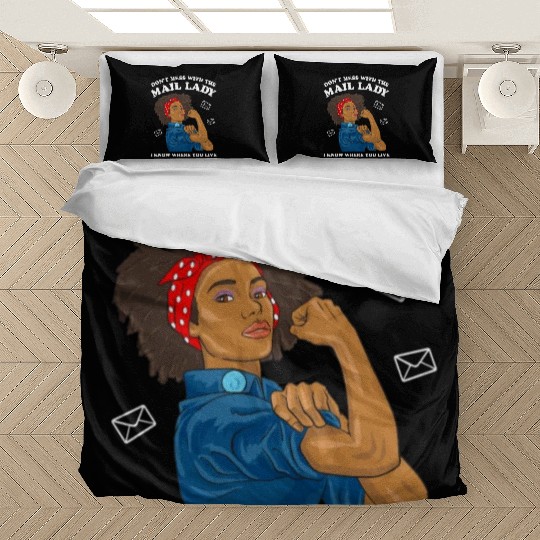 African American Postal Worker Mail Lady Funny Bedding Sets
