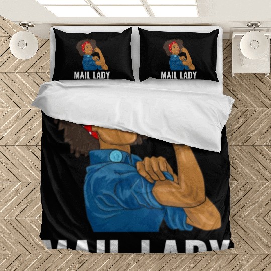 African American Postal Worker Mail Lady Funny Bedding Sets