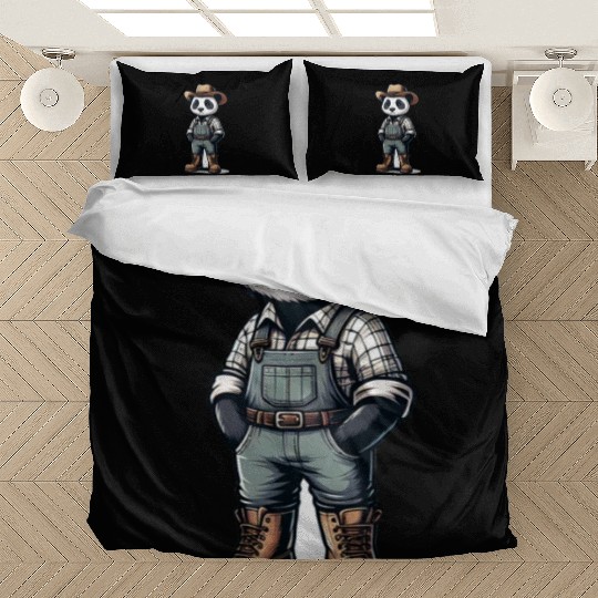 Cute Panda Farmer Bedding Sets