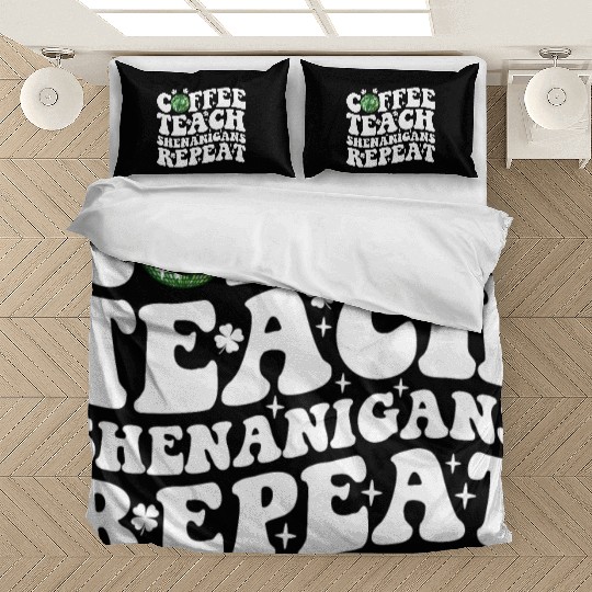 Coffee Teach Shenanigans Repeat Disco Ball Teacher Bedding Sets