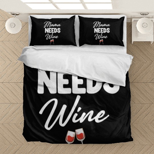 Mama Needs Wine Funny Parenting Mom Superhero Bedding Sets