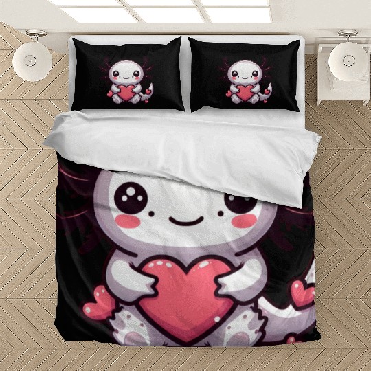 Axolotl Love Valentine Sweet-Heart Bedding Sets