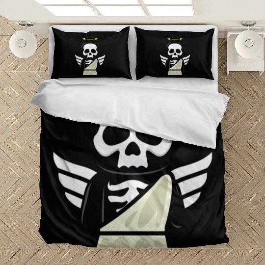 Funny angel skull halloween costume Bedding Sets