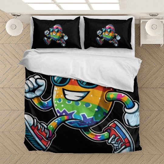 Easter Egg Easter Egg Running Race Jogging Jogger Bedding Sets