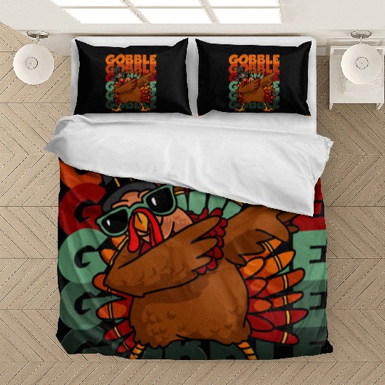 Dabbing Turkey Bedding Sets Thanksgiving Gobble