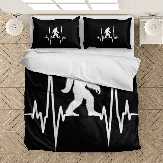 White Heartbeat with a Bigfoot Bedding Sets