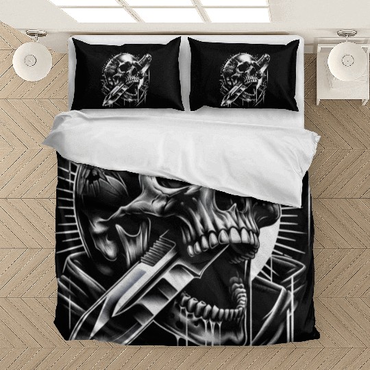 Radiant Edge: Skull with Combat Knife Bedding Sets