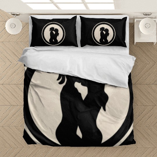Silhouette of Lesbian Couple Bedding Sets