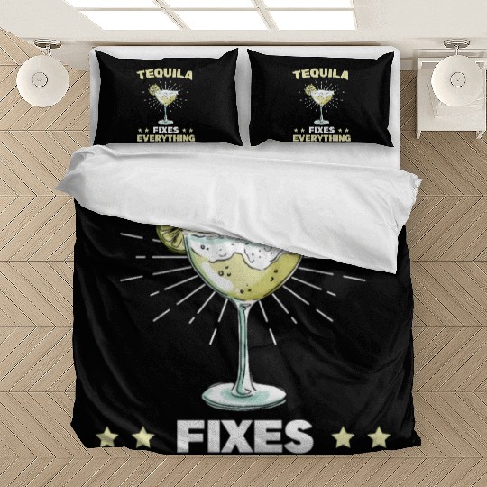 Tequila Fixes Everything Alcohol Cinco De Mayo Bedding Sets