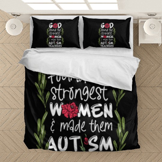 Woman Autism Teacher Bedding Sets