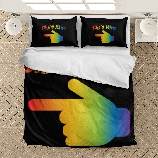 She s Mine LGBT Pride Couple Matching Lesbian Bedding Sets