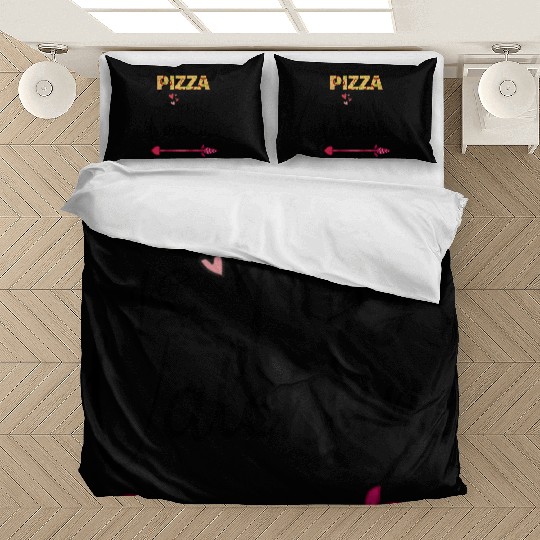 PIZZA is my valentine - Arrow Pointing Right Bedding Sets