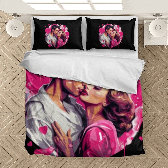 Valentine's Day, Hollywood Lovers Vintage Poster Bedding Sets