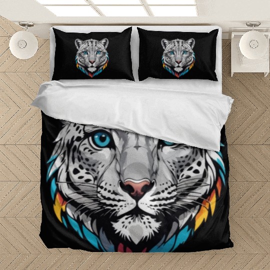 Majestic Snow Leopard Portrait - Exotic Wildlife Bedding Sets