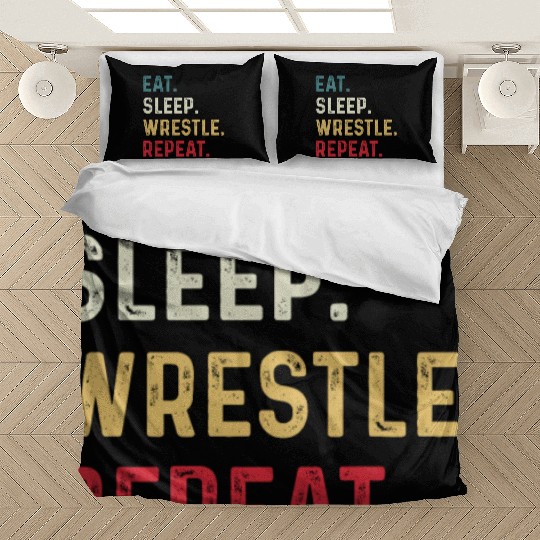 Eat Sleep Wrestle Repeat Boys Wrestling Bedding Sets