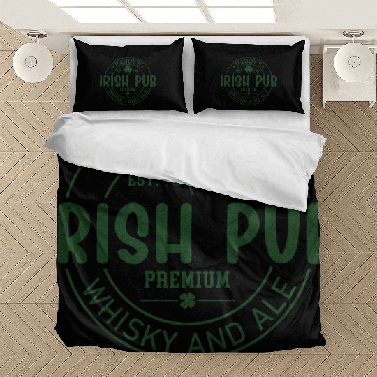 Irish Pub Whisky and Ale, St Patricks Day Bedding Sets