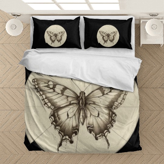 Butterfly pencil sketch Bedding Sets