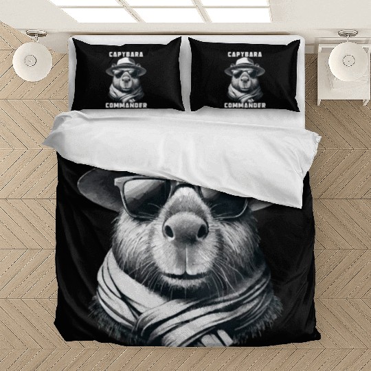 Capybara With Sunglasses Capy Commander Bedding Sets