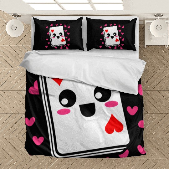 Kawaii Playing Card Hearts Bedding Sets