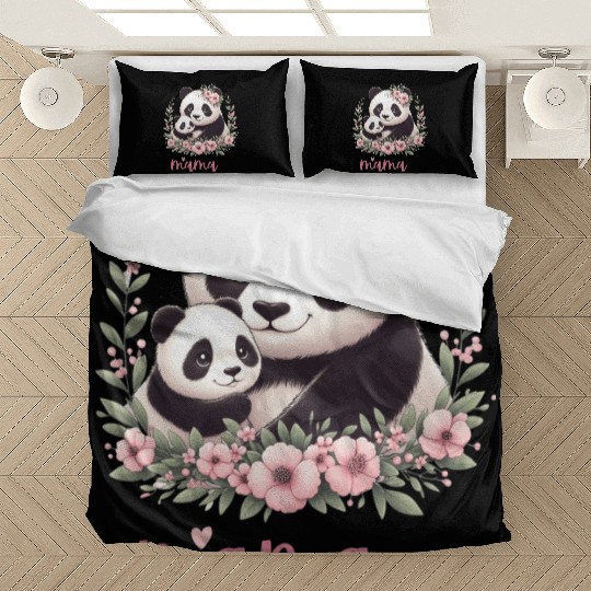 Panda Lover I Mama Panda And Cub Mother's Day Bedding Sets