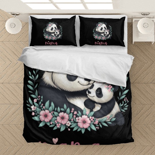 Panda Lover I Mama Panda And Cub Mother's Day Bedding Sets