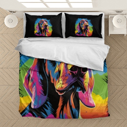 Watercolor Colorful Bayerischer Gebirgsschweißhund Bedding Sets