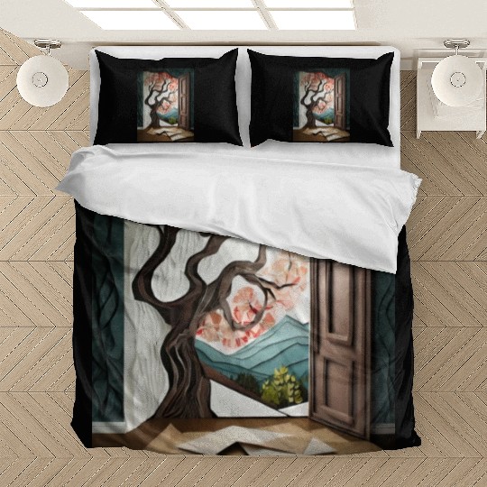 Firefly Dark room with near window with tree 85837 Bedding Sets