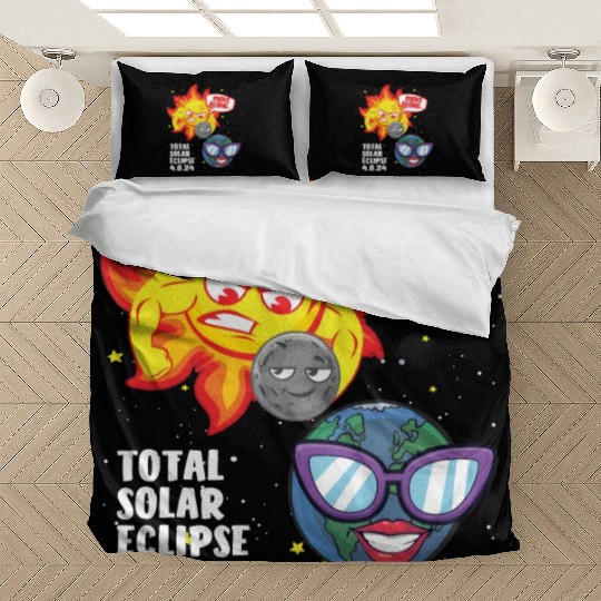 Total Solar Eclipse Move Along 4.08.24 Funny Kidsm Bedding Sets