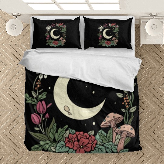 Mushroom Moon Cottagecore Naturecore Bedding Sets
