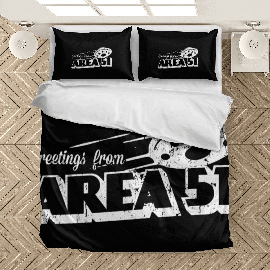 Greetings From Area 51 Vintage Funny Alien Gift Bedding Sets