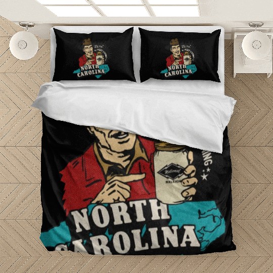 Vintage Raleigh NC Moonshine Bedding Sets