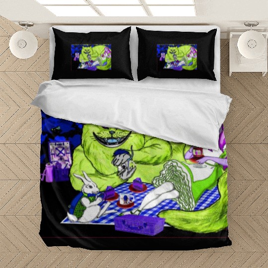 Alice in Picnic land Black (Light Version) Bedding Sets