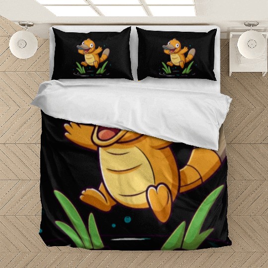 Whimsical Platypus Frolicking in a Pond Bedding Sets
