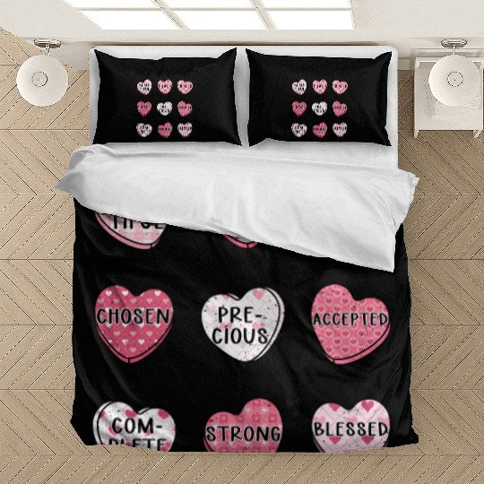 God Says I Am Valentine Candy Hearts Bedding Sets
