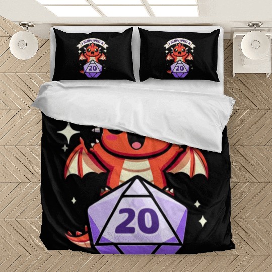 Kawaii Dragon - I Survived A Critical Hit Bedding Sets