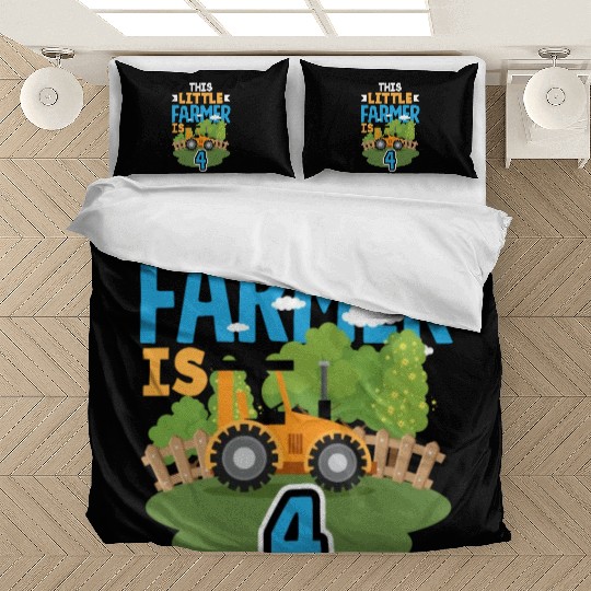 4th Birthday Tractor 4 Years Birthday Boy Bedding Sets