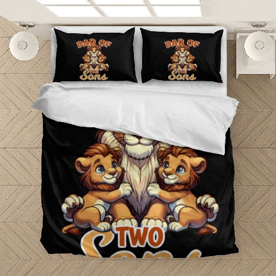 Dad of Two Sons Lion Family for a Dad, Father and Bedding Sets
