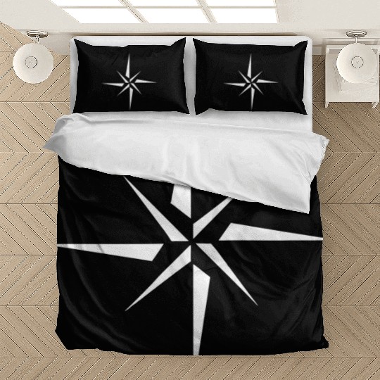 Nautical star. Compass rose, cardinal directions Bedding Sets